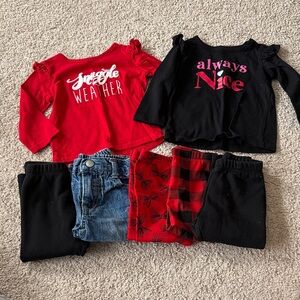 Falls Creek Kids Matching Set - Red, Black, and Denim